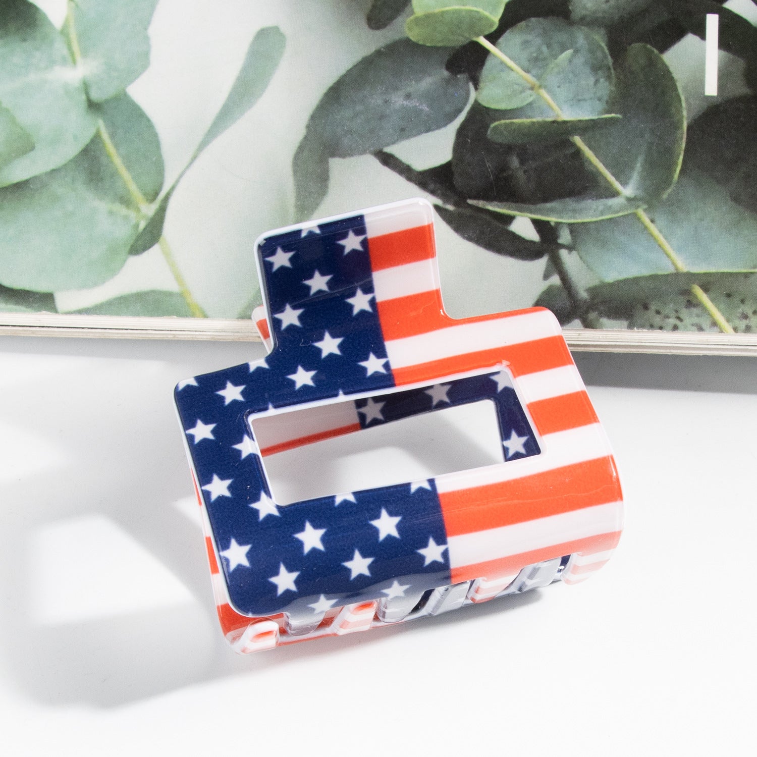 Square Shape Hollow American Flag Hair Clips 8AS6HCP69L