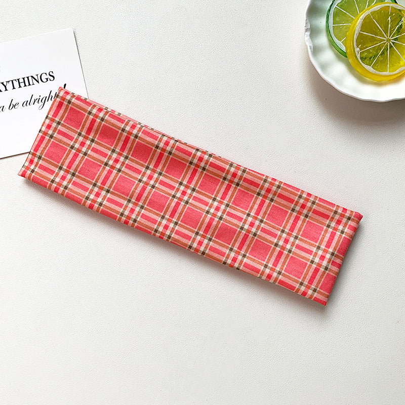 Retro Plaid Elastic Headband - DippedShop Wholesale - #5331