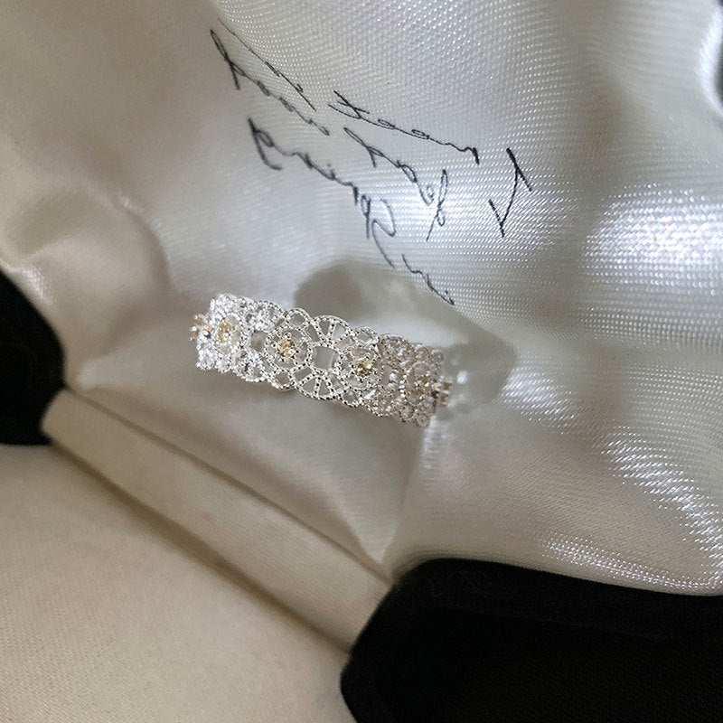 Cubic Zirconia Lace Open Ring - DippedShop Wholesale - #1171