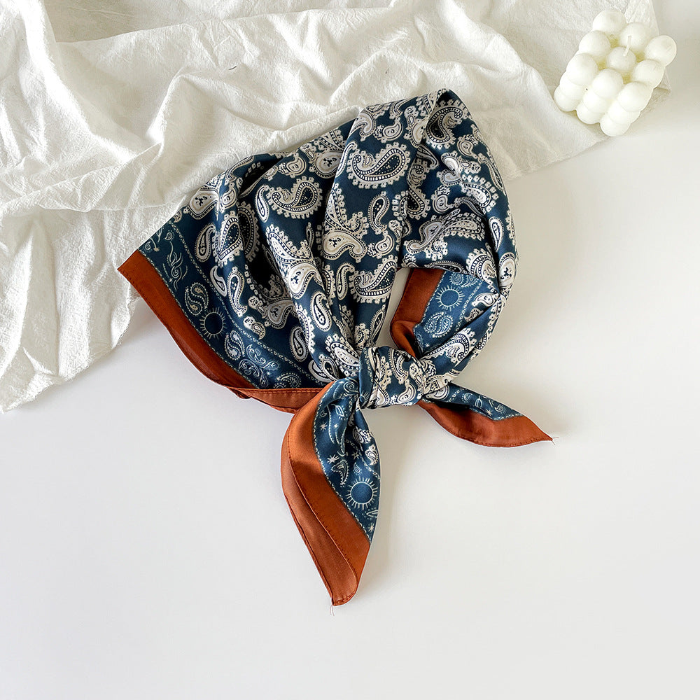 Vintage Paisley Pattern Square Satin Scarf DP25E605