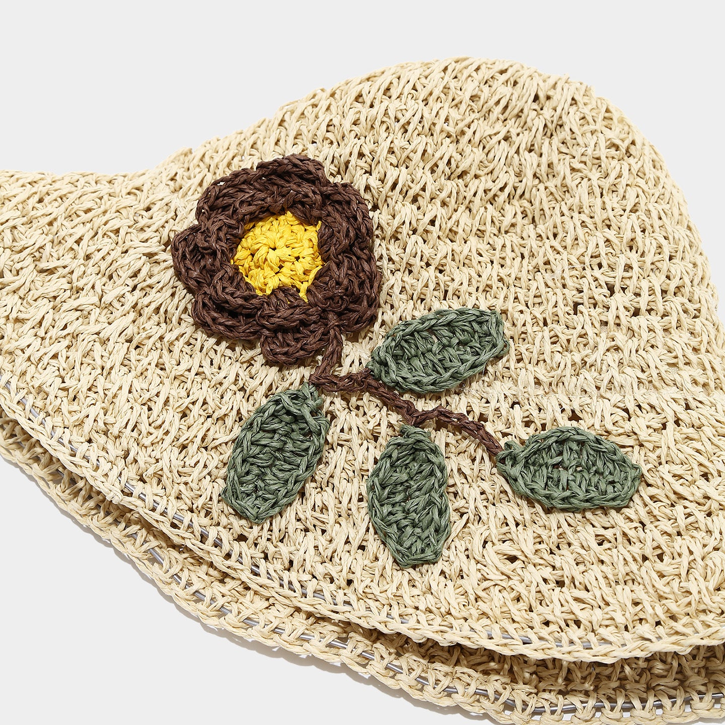 Handmade Crochet Sunflower Hollow Bucket Hat 8BK6HAT176L