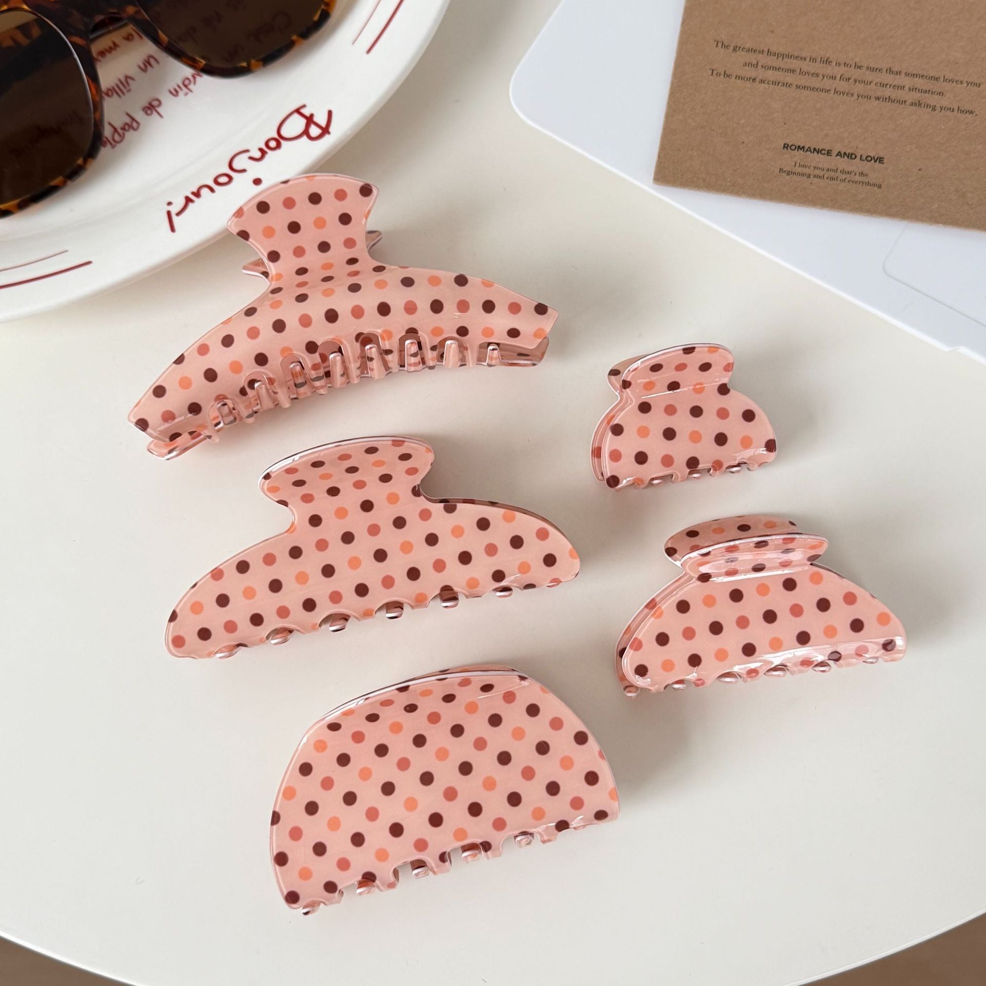 Minimalist Polka Dot Hair Claw - DippedShop Wholesale - #3875