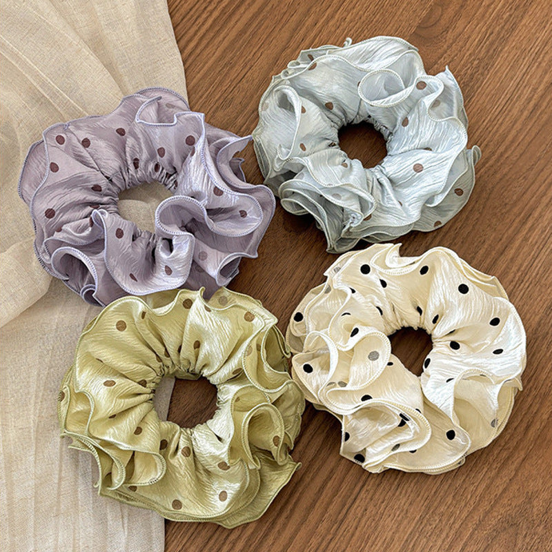 Elegant Satin Polka Dot Hair Scrunchie  MK2BLW6W6HSR36