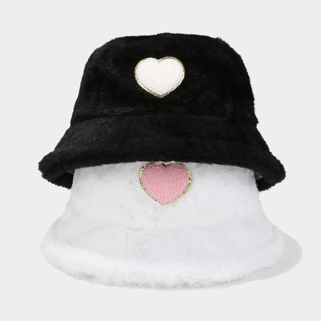 Cute Heart Print Fuzzy Thermal Bucket Hat DP25G747
