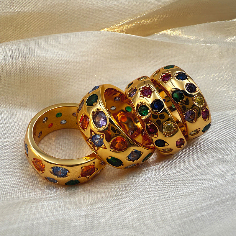Retro Colorful Cubic Zirconia - DippedShop Wholesale - #5587