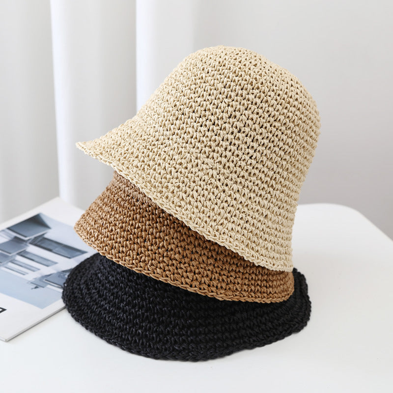 Minimalist Foldable Straw Hat - DippedShop Wholesale - #1139