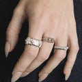 Chunky Textured Diamond Wide Ring - DippedShop Wholesale - #1811