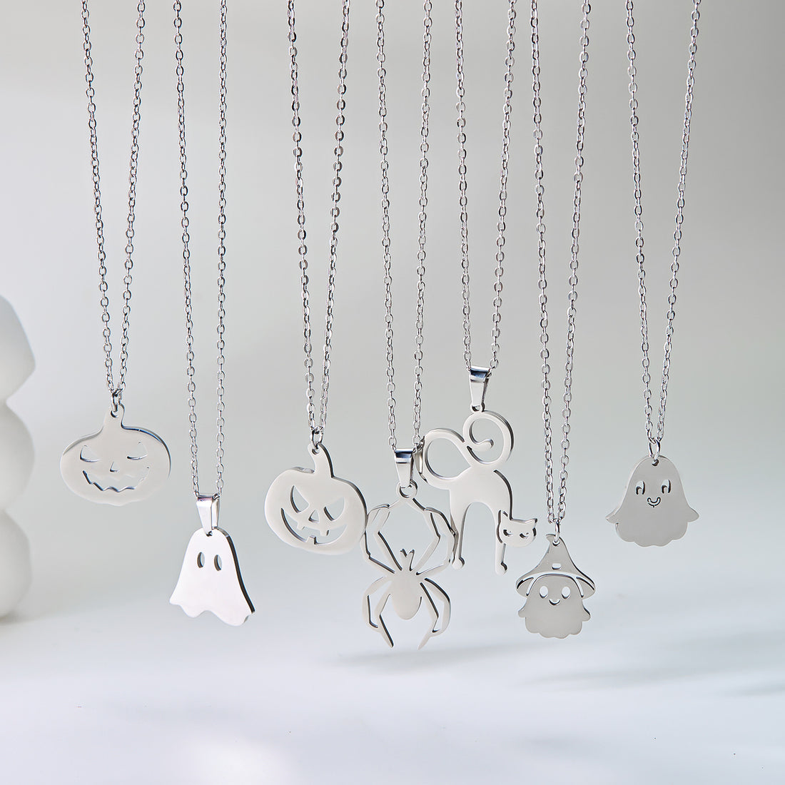 Halloween Pumpkin Ghost Pendant Necklace DP25G428