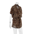 Leopard Print Lapel Sleepwear Set - DippedShop Wholesale - #3875