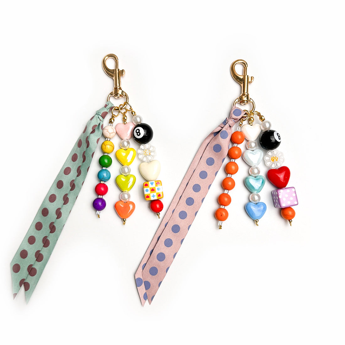 Heart Dice Keychain Charm - DippedShop Wholesale - #8067