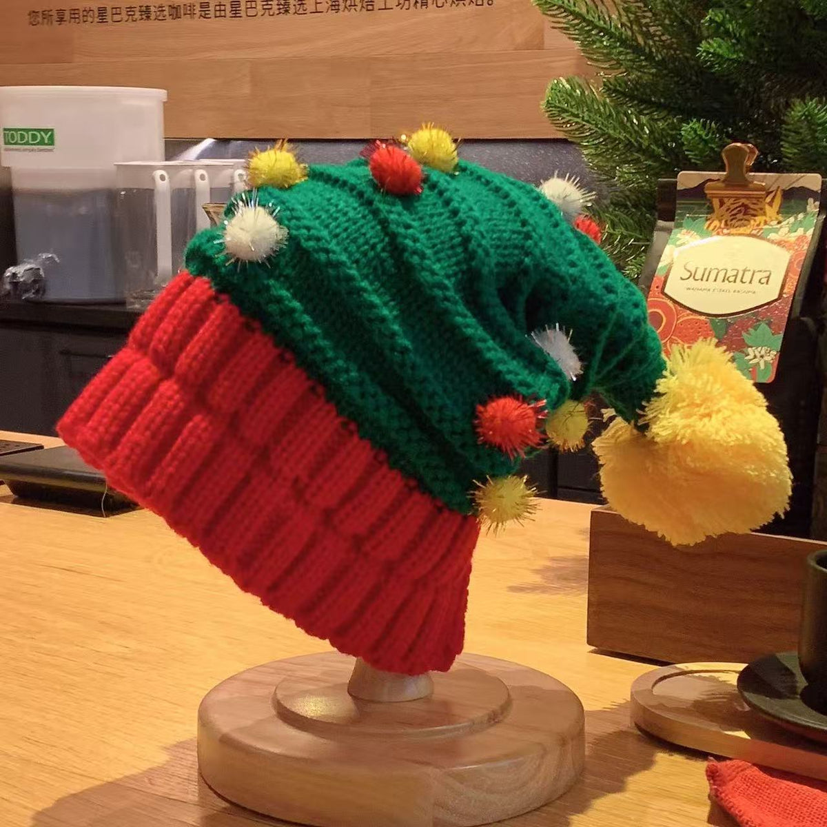 Striped Knit Christmas Beanie - DippedShop Wholesale - #5379