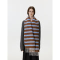 Stylish Color Block Striped Tassel Scarf 6W6NSW302