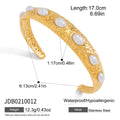 Trendy Gold Plated Pearl Bangle Bracelet 6W6JBR596