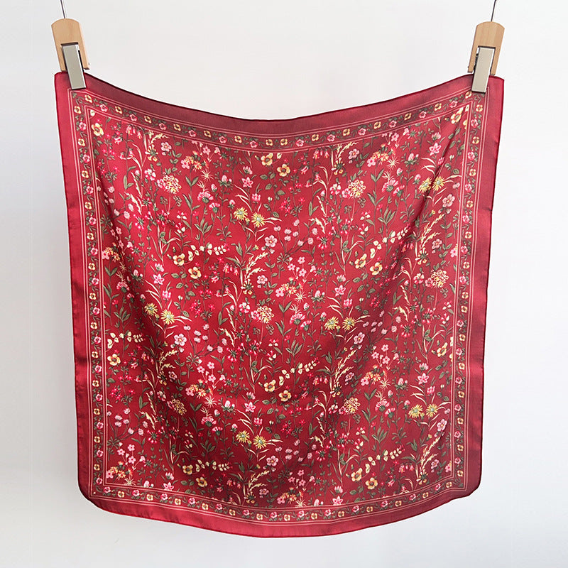 Fresh Floral Print Headscarf Square Scarf MK2BW6W6NSI07