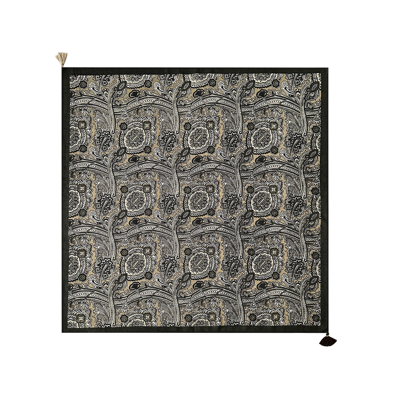 Retro Paisley Tassel Square Scarf MK2BK6W6HHS30