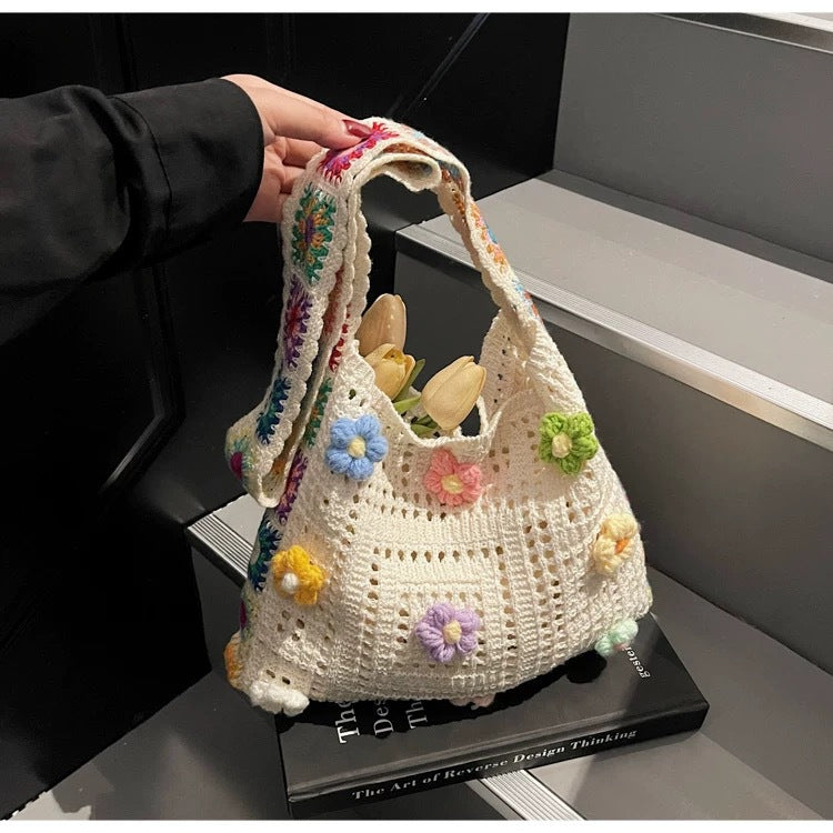 Boho Crochet Shoulder Bag - DippedShop Wholesale - #9379