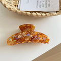Vintage Rhinestone Floral Acetate Hair Claw Clip 6W6HCP1626