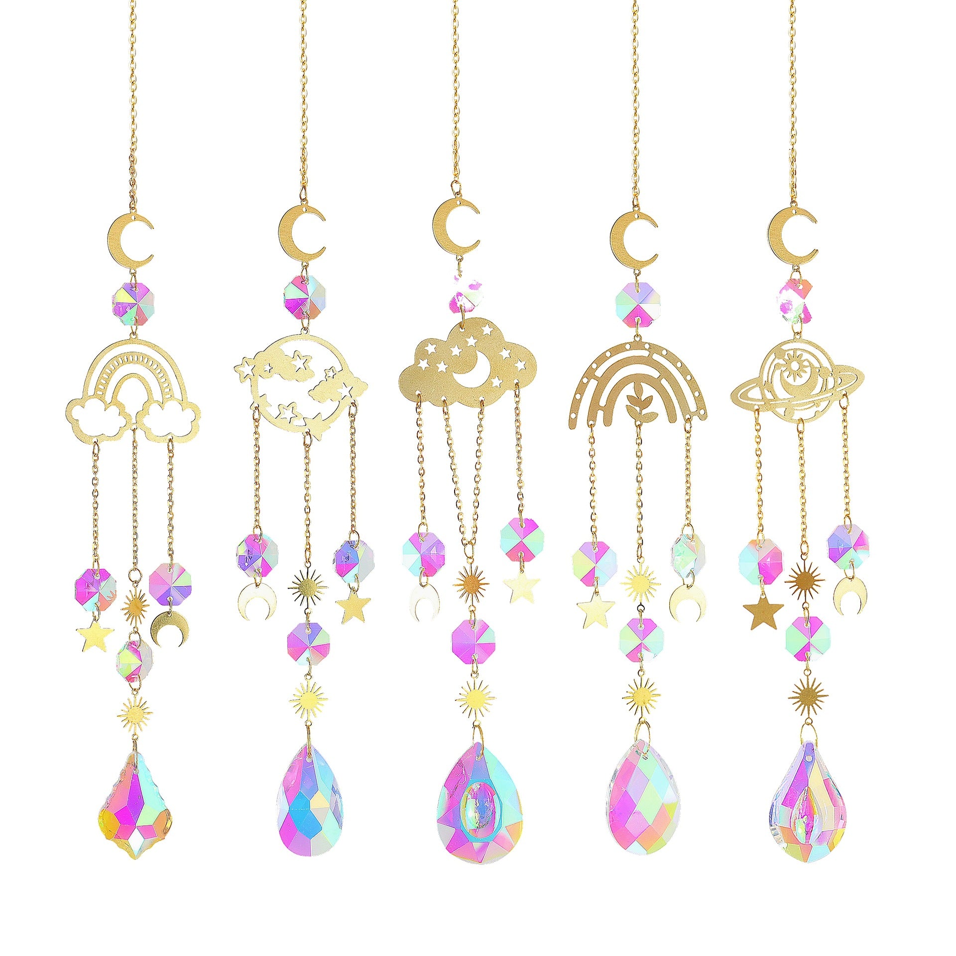 Metal Cloud Geometry Crystal Tassel Suncatchers MK2CZAS6H7HLS71