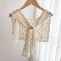 Boho Style Hollow Hand-Crochet Shrug Shawl Wrap 6W6NSC52