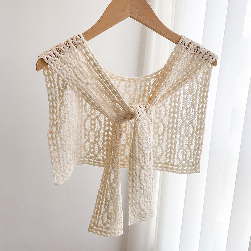 Boho Style Hollow Hand-Crochet Shrug Shawl Wrap 6W6NSC52
