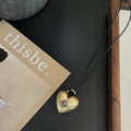 Minimalist Metal Heart Pendant Necklace 6W6JNC648