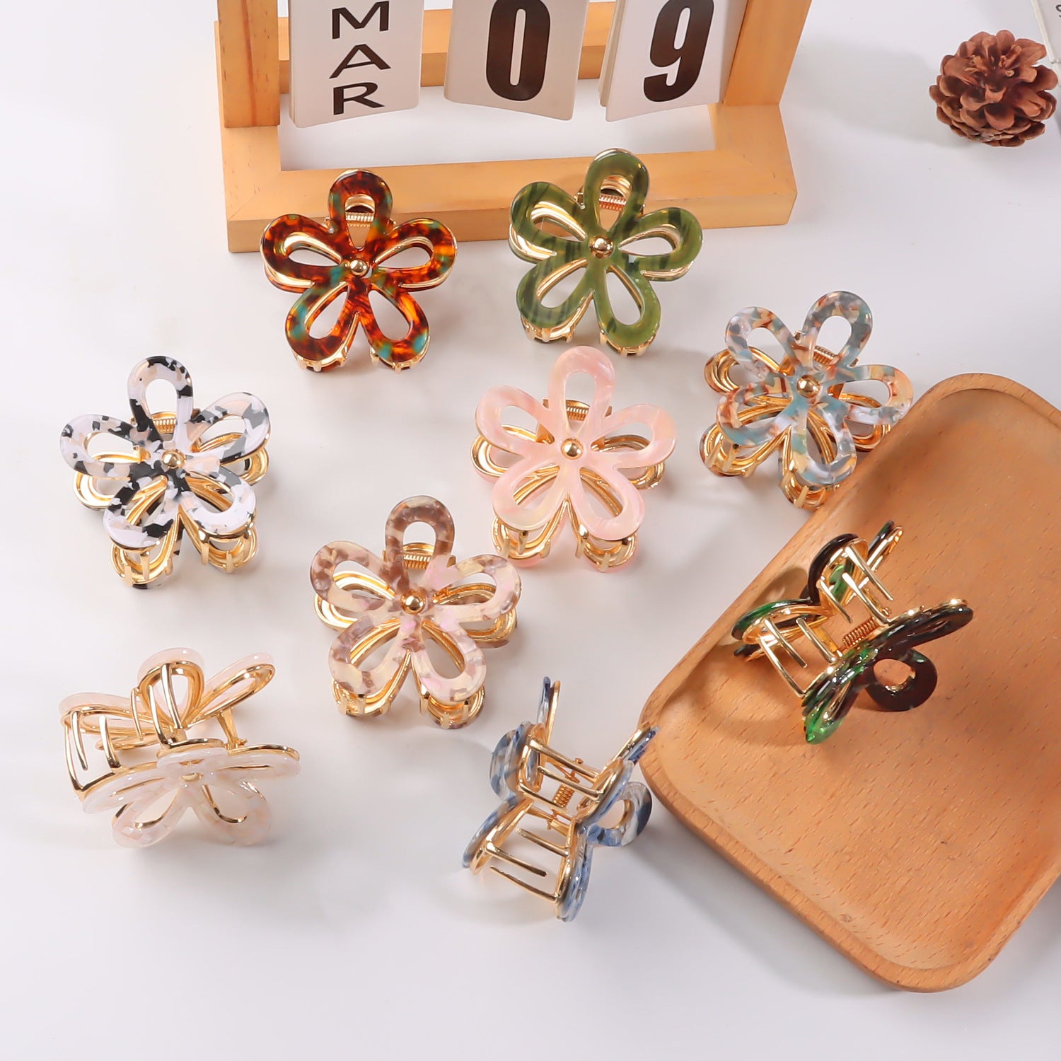 Danity Colorful Flower Mini Metal Hair Claw MK2PPM6W6HCP357