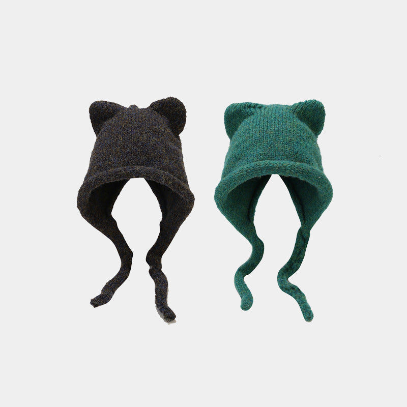 Cute Cat Ear Thermal Knit Beanie Hat DPKB0204