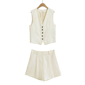 2-Piece Casual Vest Top and Shorts Set DP25C955