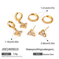 Gold Plated Rhinestone Hoops - DippedShop Wholesale - #0115