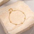 Trendy Gold Plated Fishbone Chain Anklets 8ZA6JAB30L