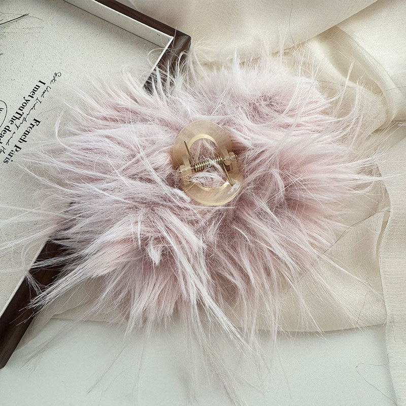 Fluffy Plush Hair Claw - DippedShop Wholesale - #0467