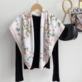 Vintage Floral Print Twill Silk Square Scarf MK2BW6W6NSI03
