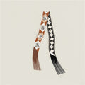 Simple Striped Print Tassel Silk Scarf 6W6NSI247