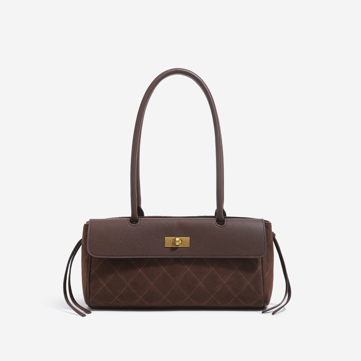 Trendy Color Contrast Plaid Baguette Shoulder Bag 6W10BBG2414