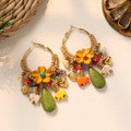 Bohemian Flower Bead Hoop Earrings - DippedShop Wholesale - #6435
