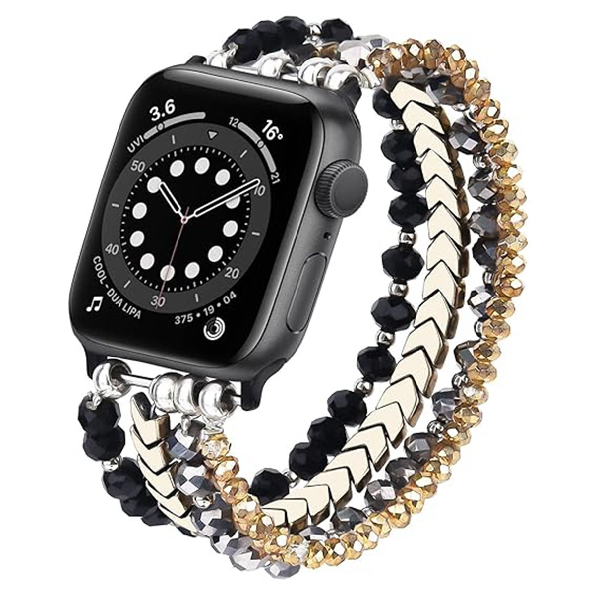 Multi Layer Crystal Beaded Chain Watch Band 6W6JWA90