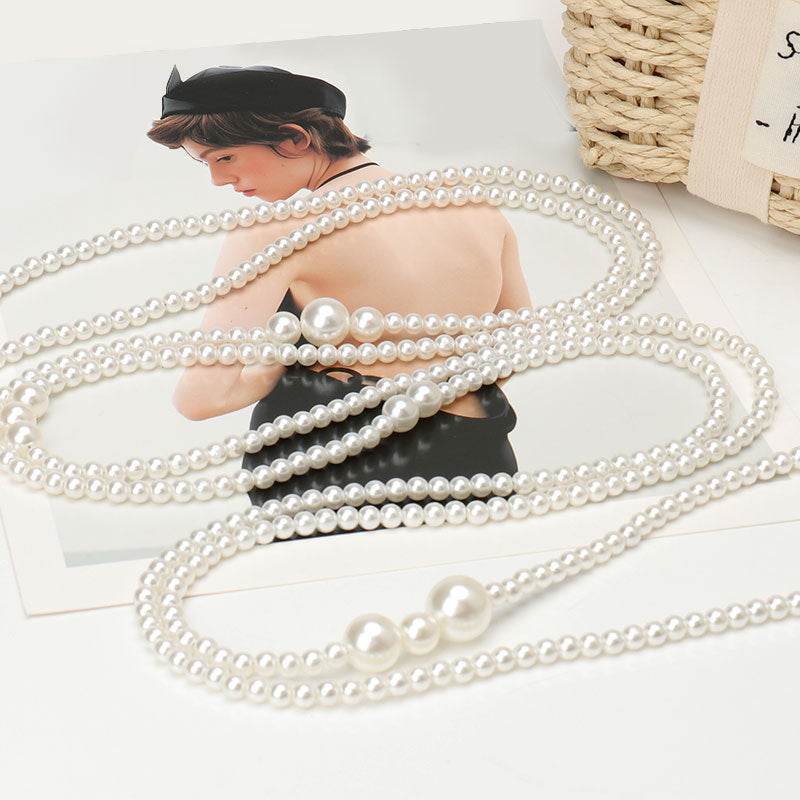 Elegant Layered Pearl Chain Ve - DippedShop Wholesale - #9651