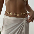 Simple Gold Plated Starfish Shell Waist Chain 8ZA6JBC106L
