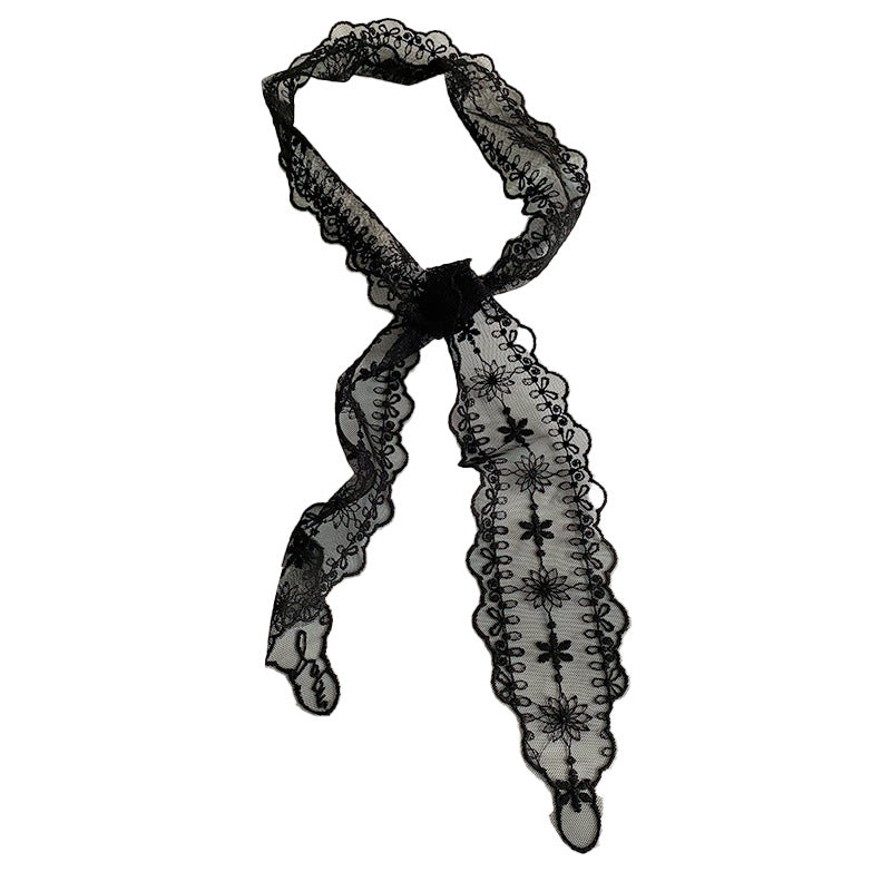 Elegant Floral Embroidered Lace Skinny Scarf MK2BW6W6NSI02