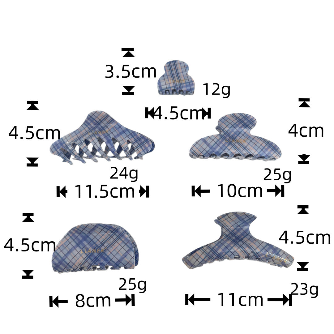 Plaid Color Block Hair Claw - DippedShop Wholesale - #3331