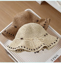 Beaded Bow Straw Hat - DippedShop Wholesale - #8467