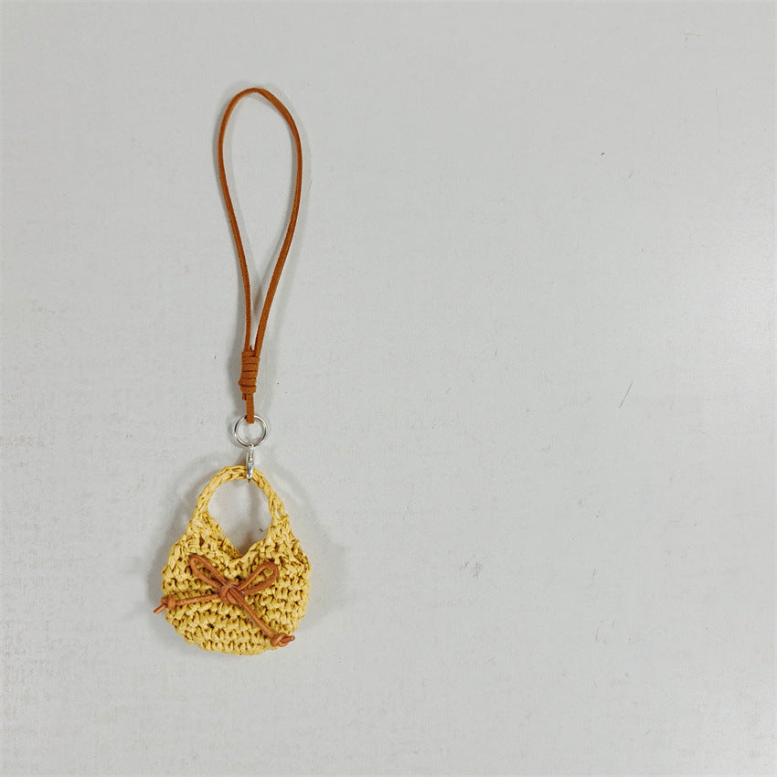 Casual Hand-Crocheted Mini Keychain Bag Charm 6W10BBC349