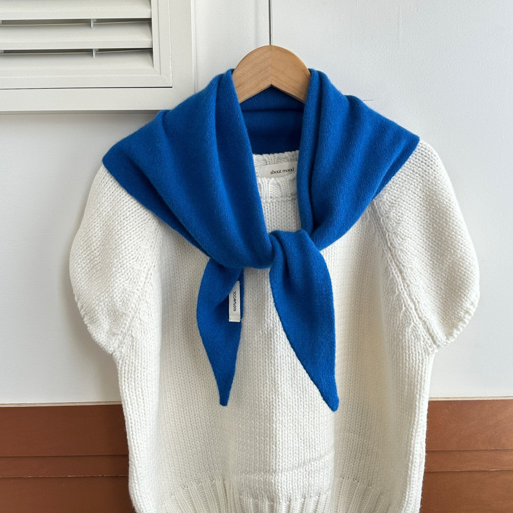 Simple Wool-Blend Solid Color Triangle Knit Scarf 6W6NSC85