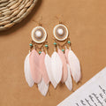 Bohemian Feather Tassel Earrings - DippedShop Wholesale - #9939