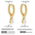 Trendy Cubic Zirconia Teardrop Dangle Hoop Earrings 6W6JER599