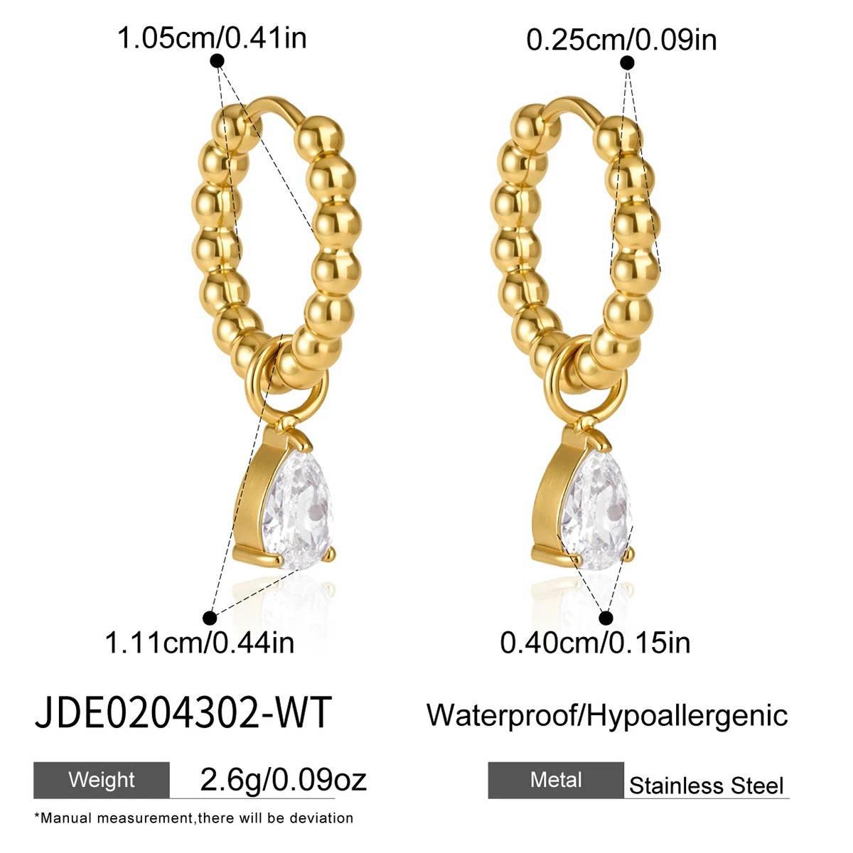 Trendy Cubic Zirconia Teardrop Dangle Hoop Earrings 6W6JER599