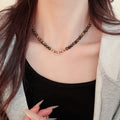 Vintage Irregular Tiger Eyes Stones Necklace 6W6JNC909
