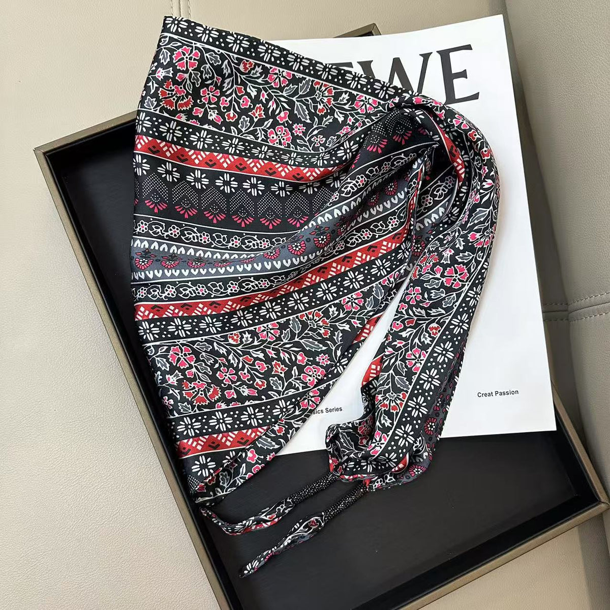Floral Print Silk Scarf - DippedShop Wholesale - #5283