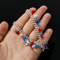 Retro USA Map Beaded Chain Bracelet 8ZA6JBR133T