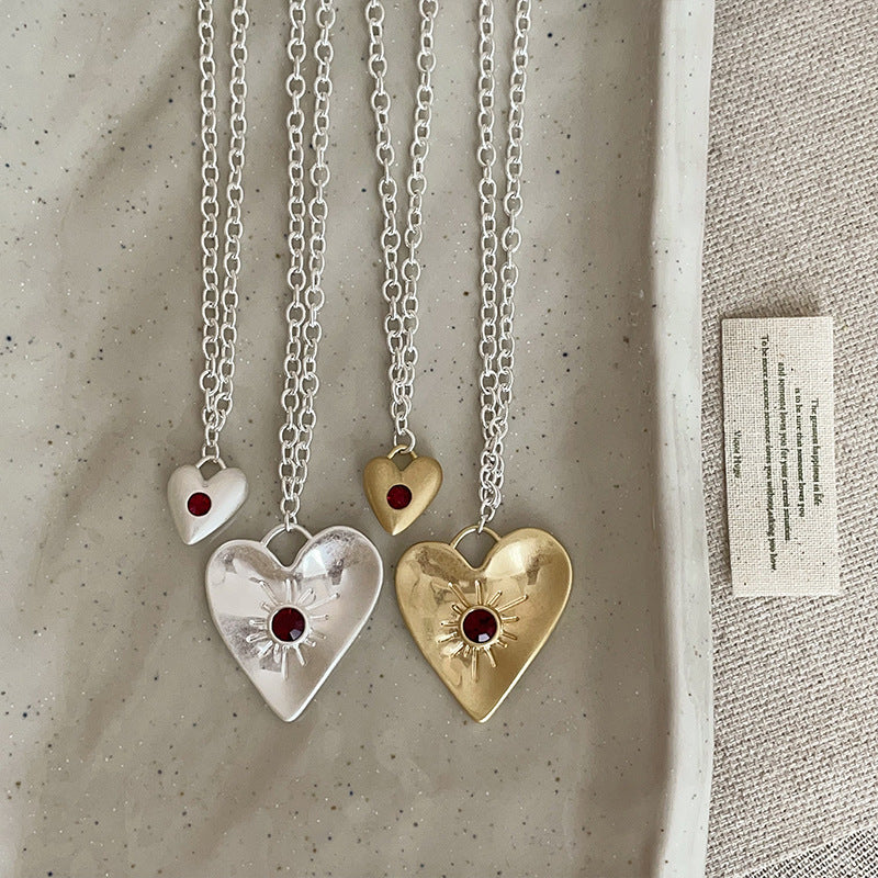 Red Zirconia Heart Choker - DippedShop Wholesale - #5299
